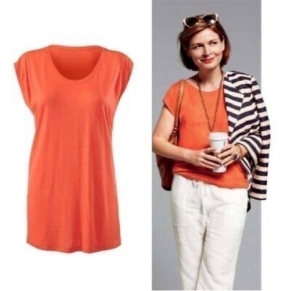 Cabi U-Line Tee In Tiger Lily Xs